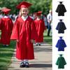 Children Kindergarten Graduation Uniform with Hat And Tassel V Neck Knee Length