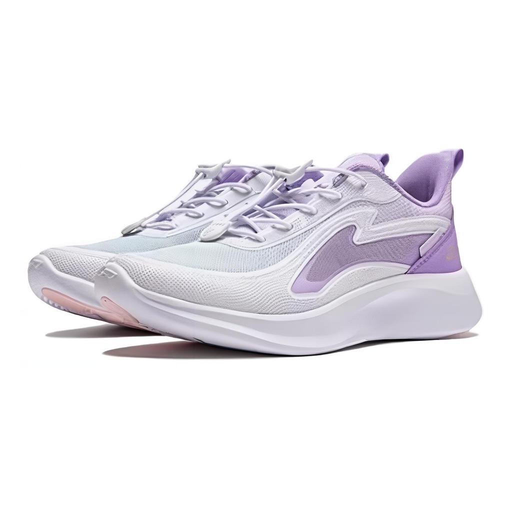 Li Ning Kids Удобная универсальная нескользящая амортизирующая повседневная обувь с низким верхом Детская повседневная обувь белого и фиолетового цвета YKCU056-2