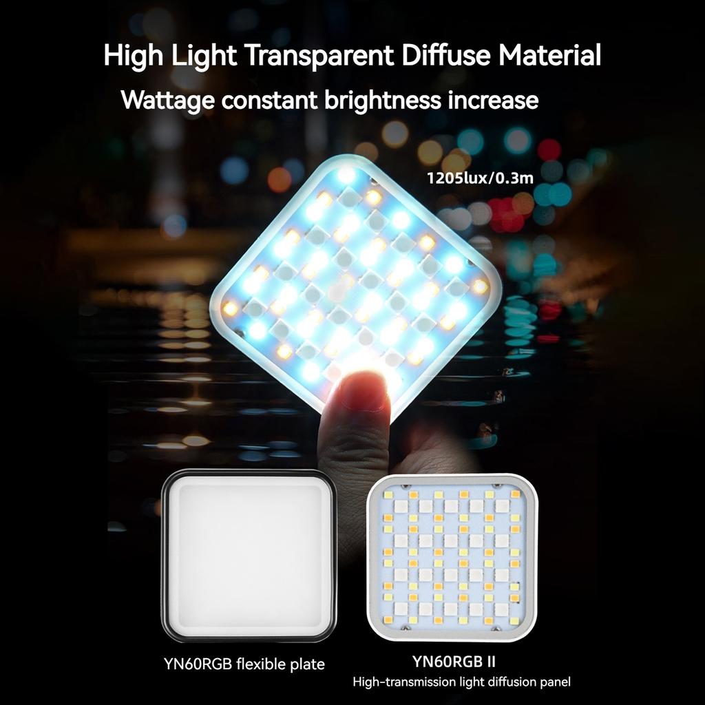 YONGNUO YN60RGB II 6W Pocket Led Light RGB Video Lamp Mini Photography Light with 1/4in Screw Hole