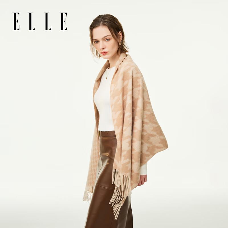 ELLE Подарочный набор: Шарф и шаль в гусиную лапку из 100% шерсти мериноса