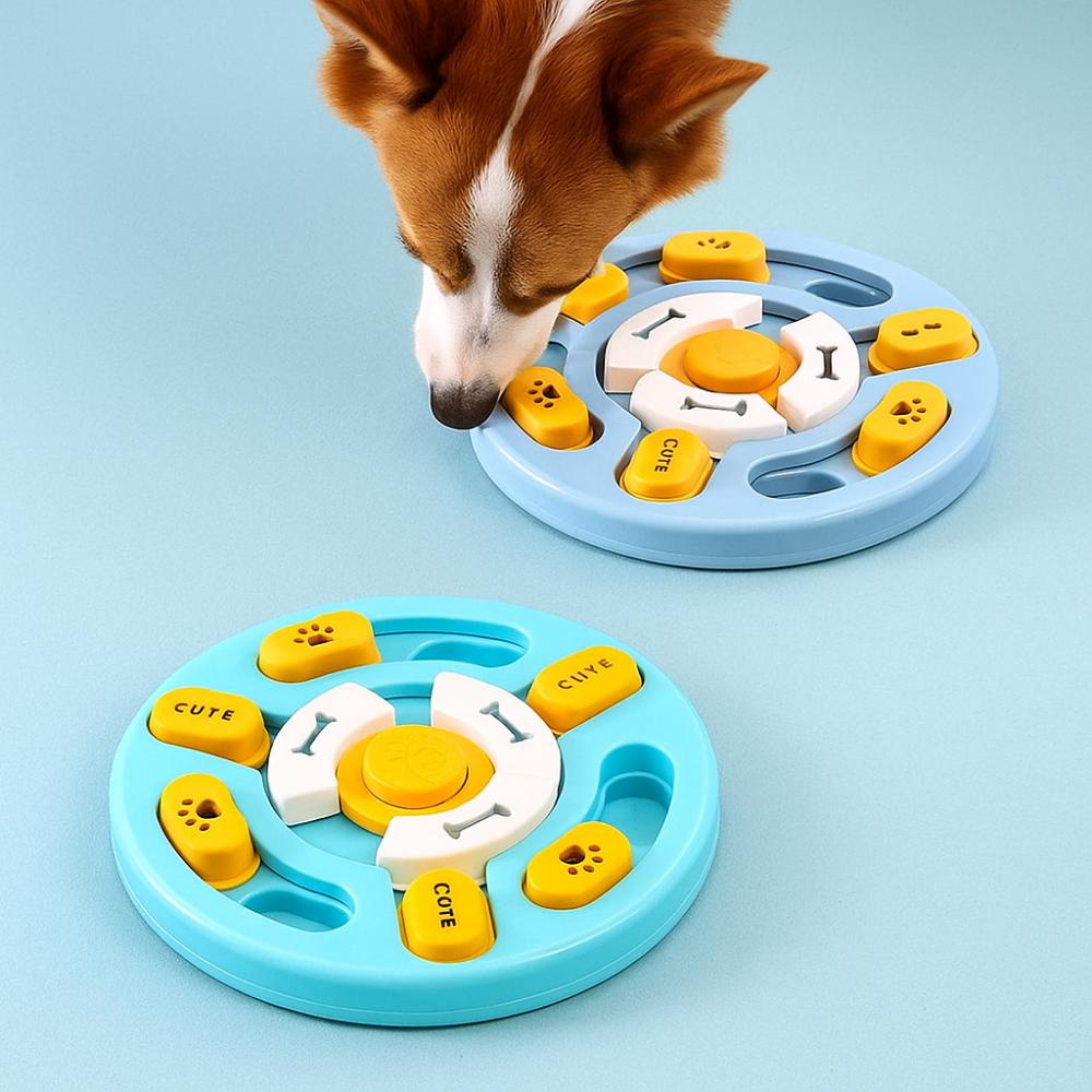 Interactive Dog Puzzle Toy Rotating Pet Leakage Tray Funny Pet Slow Food Bowl  Sniffing Hiding Food