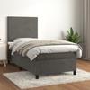3142882 vidaXL Divan Bed and Mattress Dark Grey 90x200 Cm Velvet