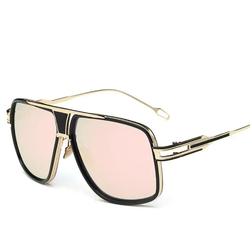 Luxury Men'S Sunglasses With Mirrored Lenses For Women - Retro Vintage Square Designer Shades