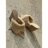 Spice girl millennial style fluffy slippers summer wear fluffy cool slippers beautiful pointed wedge heels high heels