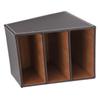 Desk Faux Leather Storage Box Stationery Organizer MultiFunction Supplies Coffee Color 3 Grid