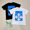 Off-White Летняя новинка 2025 года с принтом Lightning Blue Arrow, классическая футболка с короткими рукавами для мужчин и женщин