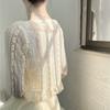 Chiffon Long Sleeves Ruffle Scarves Short Top Coat Lace Cardigan Korean Style Shawl Sunscreen Shawl