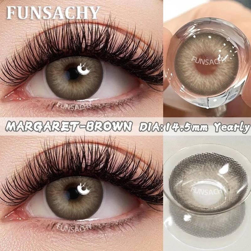 FUNSACHY 1 пара цветных контактных линз синие зеленые серые натуральные линзы для глаз красота зрачка линзы для ношения 1 год женская косметика