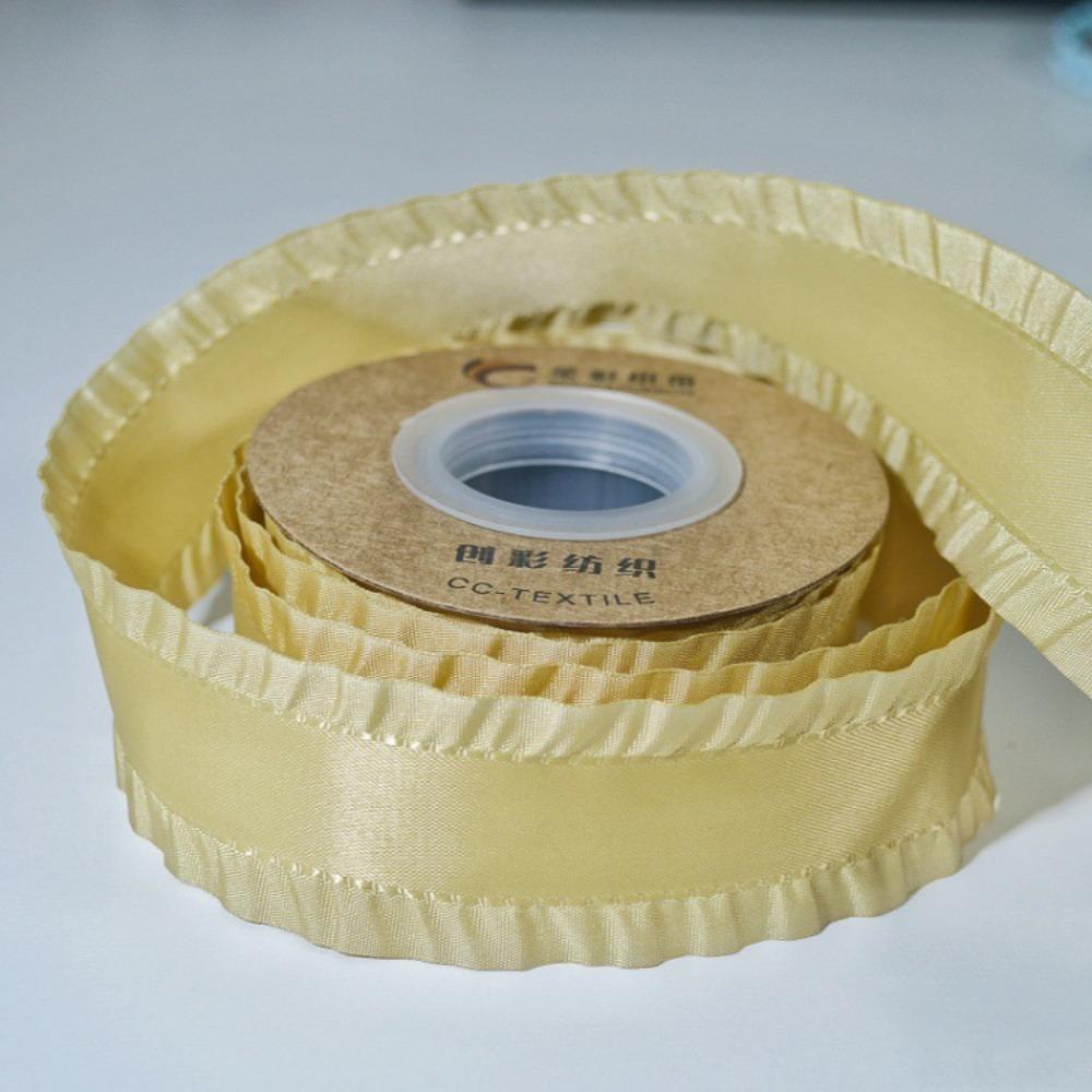 5 ярдов Ручная работа с оборками Атласная лента Край юбки Тканая лента Для DIY Аксессуары для волос и одежды