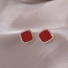 Красные серьги женские новые квадратные модные серьги темперамента Senior Sense Of серьги