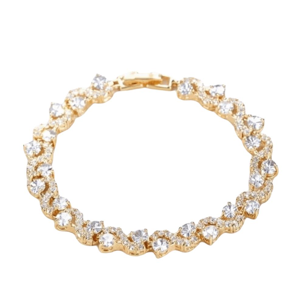 Gold Plated Zircon Cross Hand Chain Colorful Fashion Jewelry Crystal Gemstone Bracelet For Women