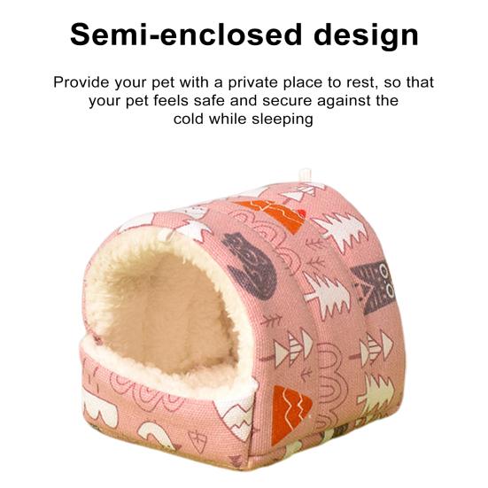 Гнездо для хомяка Теплый милый мультяшный узор Домик для морской свинки Уютное убежище для хомяка