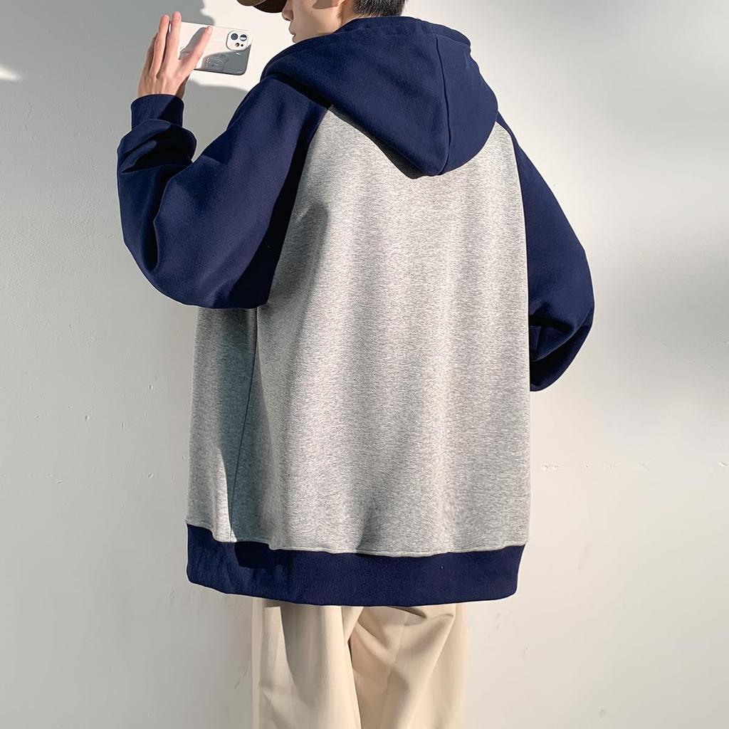 Fasshonrida Raglan Plus Sizes Stylish Hoodie with Lightweight Color Size M Men's Full-Zip Hoodie, Fall/Winter Sweatshirt, Available, Zip-Up Hood,