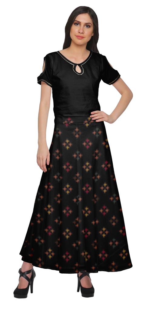 Moomaya Printed Maxi Skirt For Women Long Skirt For Girls Casual Wear