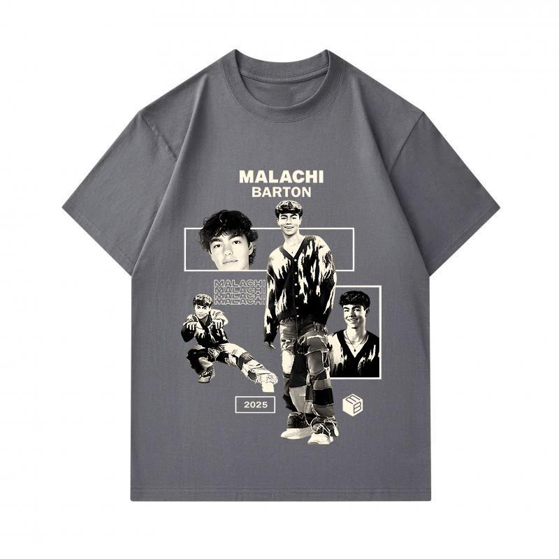 Men 100% Cotton Crew Neck Short Sleeve T-Shirt, Malachi Barton Retro Vintage Graphic Print Casual Comfortable Daily Wear Tee For 2025 Street Fashion L