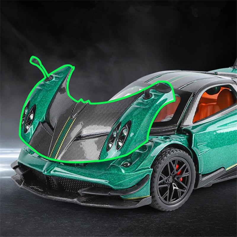 1/32 Pagani Huayra BC Alloy Sports Model Diecast Metal Racing Car Vehicles Model Simulation Sound Light Collection Kids Toy Gift