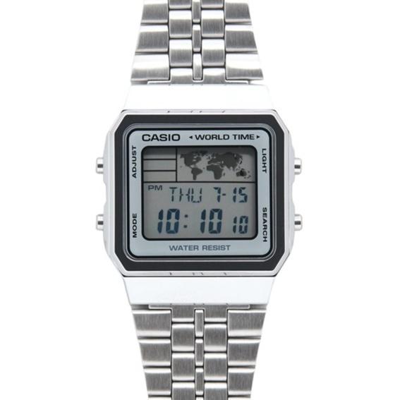 Восстановленные цифровые мужские часы Casio Alarm World Time A500WA-7DF