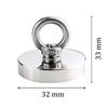 Super Strong Neodymium Fishing Magnet Hooks N52 Heavy Duty Magnet with Countersunk Hole Eyebolt Salvage Searcher Magnets