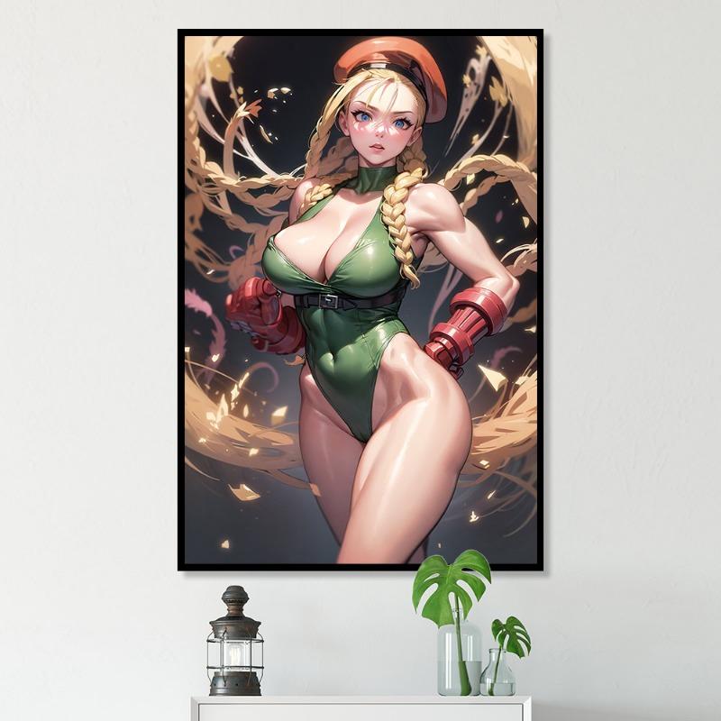 Cammy Сексуальная обнаженная картина настенное искусство без цензуры сиськи мультфильм горячая девушка большая задница HD холст постер домашний декор живопись настройка