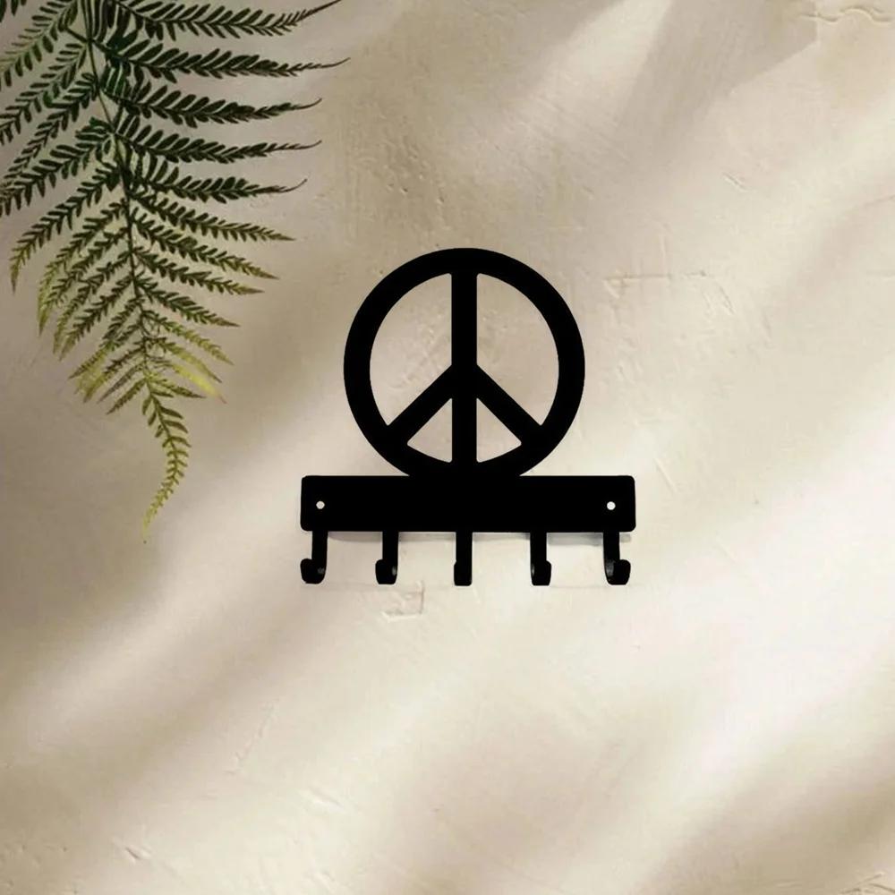 1 шт. Рекламная вешалка для ключей Peace Key Rack, маленькая, шириной 6 дюймов, вешалка для украшения прихожей, настенный держатель для ключей для дома, настенный крючок