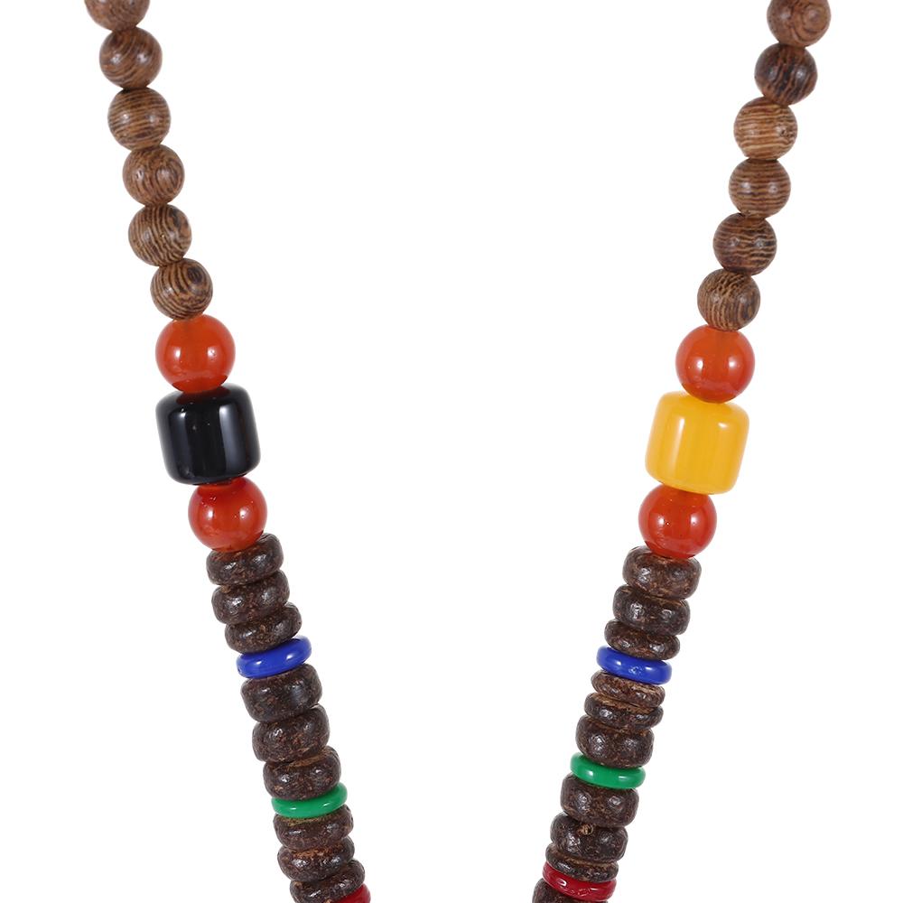 Фестиваль ручной работы, этнические украшения, вечерние, Непальское ожерелье, буддийский рог, подвеска в форме рыбы, мала, деревянная бусина