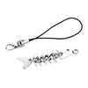 Y2K Creative Fishbone Mobile Phone Chain Metal Fish Bone Phone Lanyard Cell Phone Charm Keycord Accessories