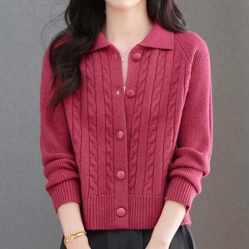 Navava Women Lovely Cable Knit Cardigan Nk3568
