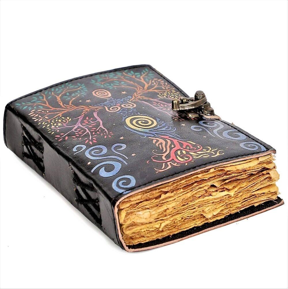 Пустой журнал теней с замком Винтажный кожаный дневник ручной работы Хэллоуин