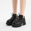 Новая женская обувь в стиле панк, на шнуровке, высота каблука 6 см, обувь на платформе, женские кроссовки с металлическим декором, готические ботильоны в стиле рок