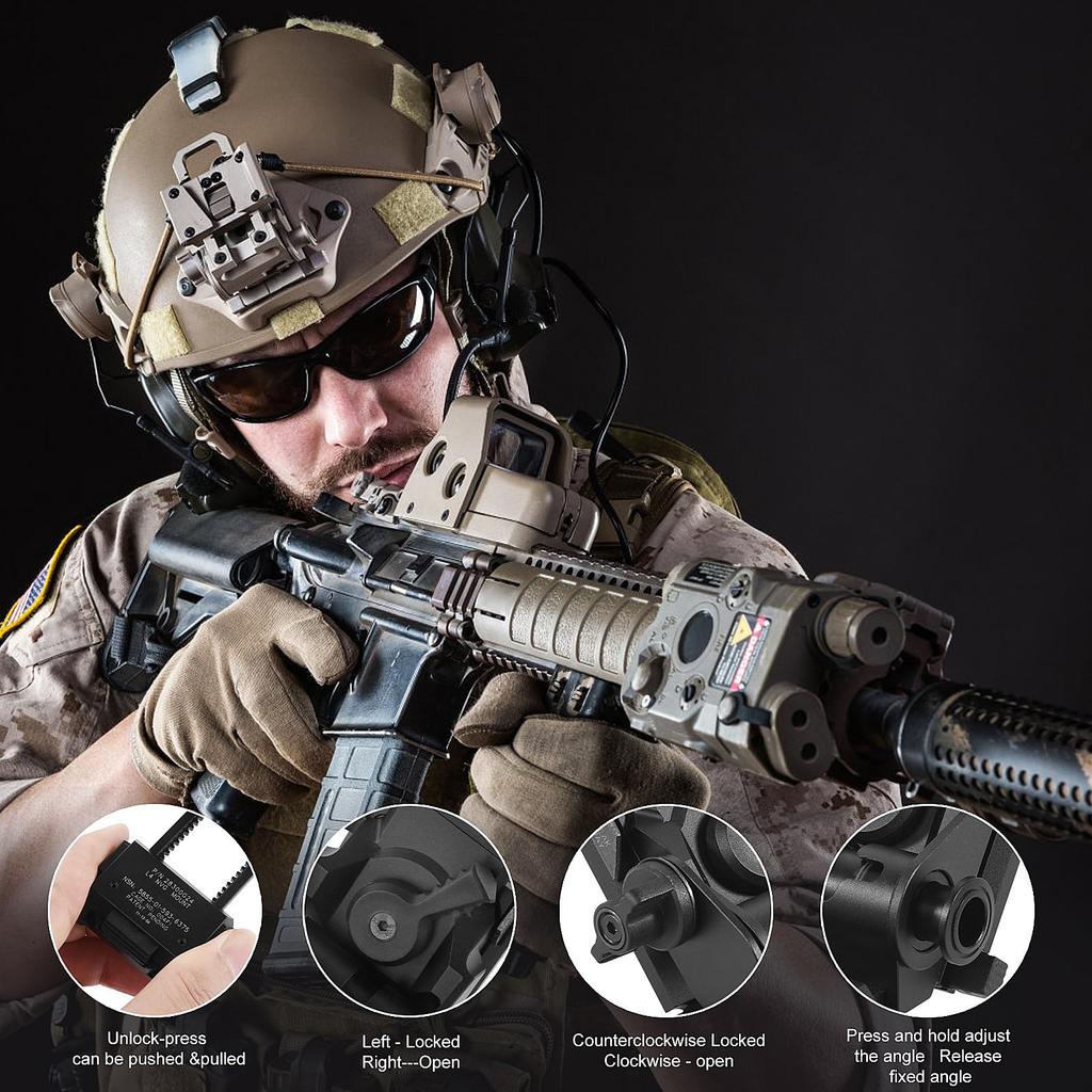 Крепление BOOIU NVG PVS14/15/18 Крепление G24 Алюминиевое L4G24 Крепление NVG Шлем для очков ночного видения NVG Металлическое крепление на шлем Игры CS