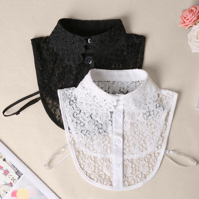 Lace Fake Collar Women'S Versatile Chiffon Fake Collar Lace Hollow Shirt Collar Summer And Autumn Bottom Decorative Collar