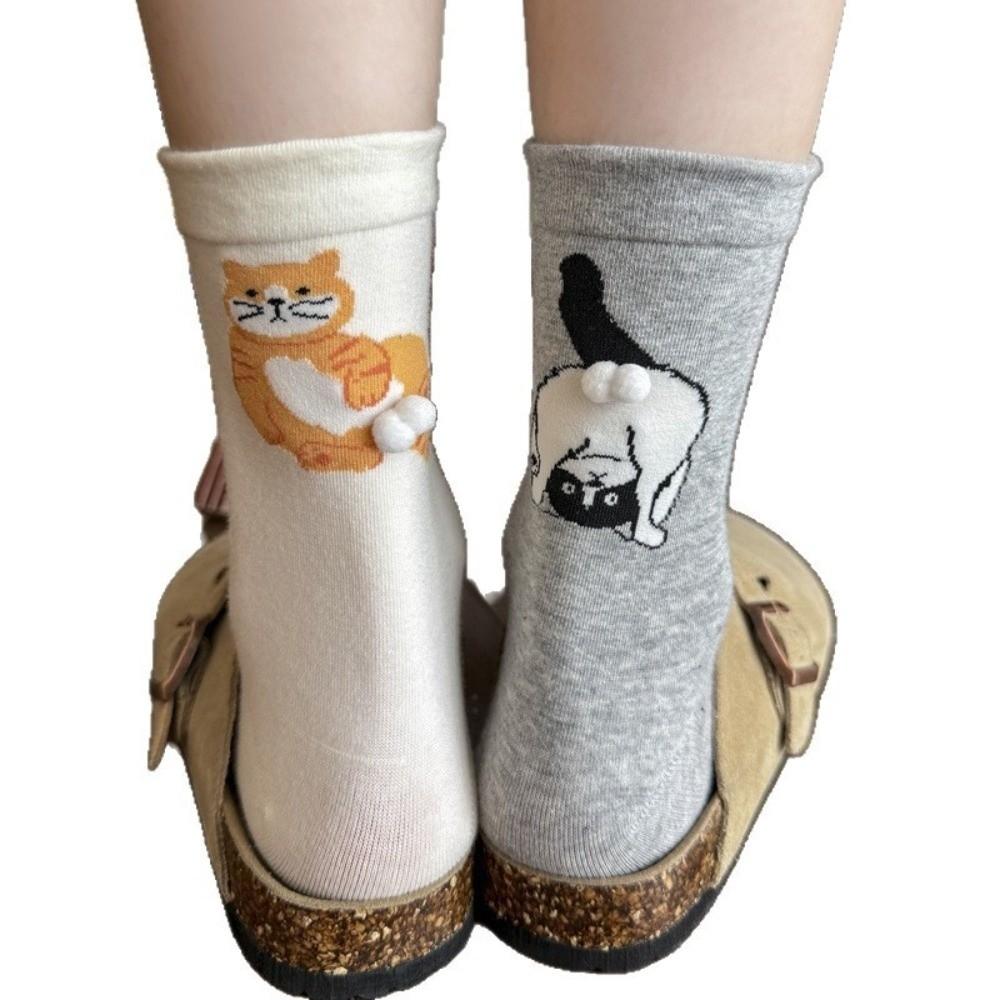 Soft 3D Cat Socks Breathable Comfortable Cotton Socks Cute Creative Cartoon Cat Socks All Seasons