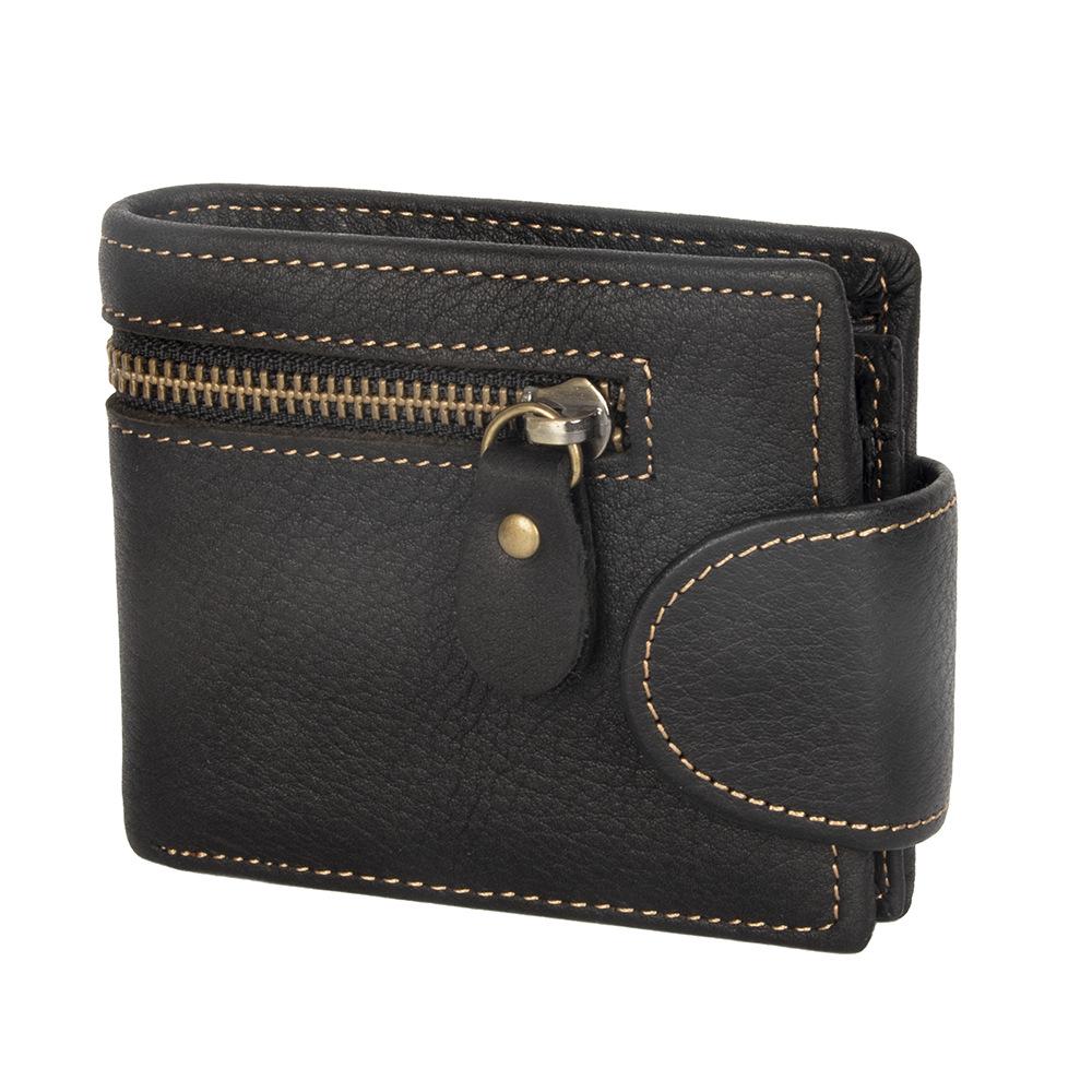 NEW Genuine Cowhide Leather Men,s Wallet Small Mini Card Holder Vintage Hasp Male Pockect Purse Fashion