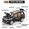 1/24 масштаб Land Cruiser, литая под давлением модель автомобиля, игрушечный автомобиль с откатным механизмом, звуком и светом для детей, коллекция подарков для мальчиков и девочек