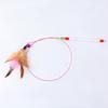Cat Feather Teaser Wand with Bell - Elastic Steel Wire Rod for Self-Play