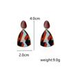 Big Geometric Drop Earring for Women Glaze Splicing Leopard Pattern Velvet Cloth Mosquito Coil Pendant Jewelry Girl Gift