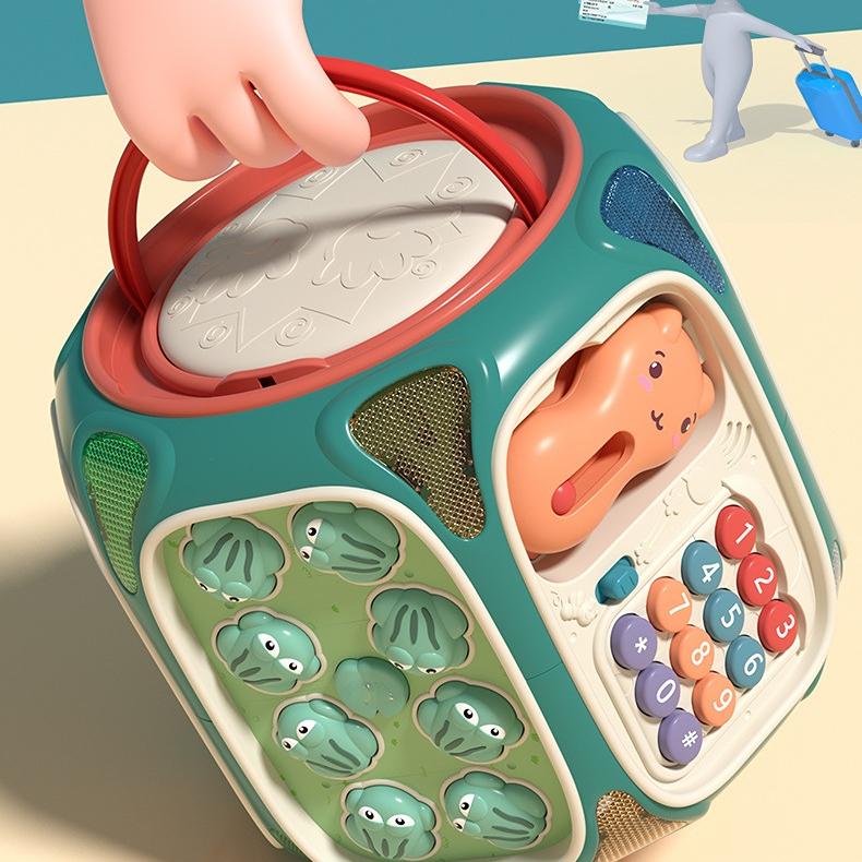 Многофункциональная машина для раннего развития младенцев, восьмигранный барабан со звуком и светом, детская музыка, интеллектуальная шестигранная игрушка-барабан для хлопков руками