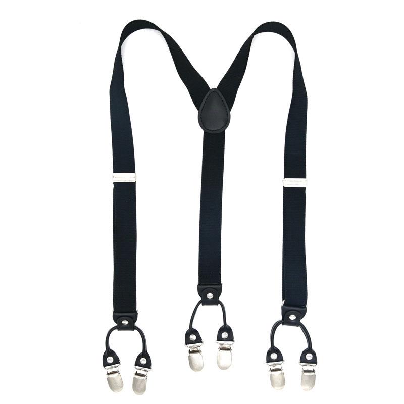 Unisex 2.5cm Six-Clip Elastic Business Suspenders