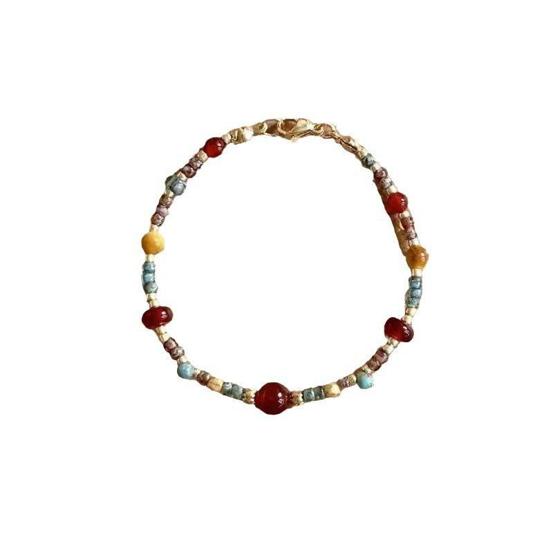 "Женский многослойный браслет из бисера": Элегантный китайский стиль, регулируемый плетеный дизайн.