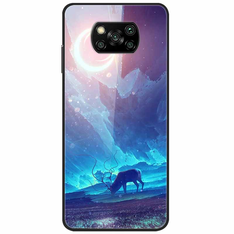 For Poco X3 Pro Case Fashion Cute Tempered Glass Luxury Coque Covers for Xiaomi Poco X3 NFC Cases PocoX3 X 3 Bumper Protector