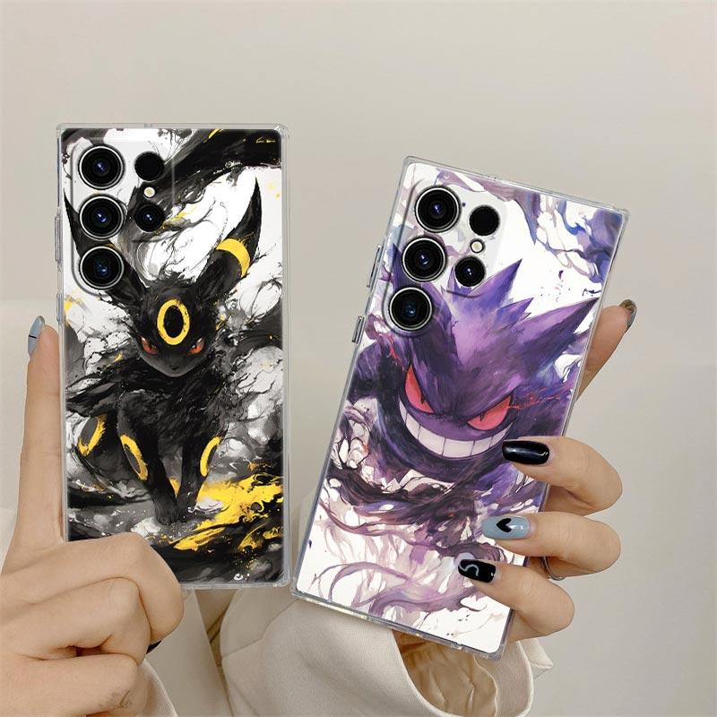 Чехол для телефона Samsung Galaxy S25 S24 S23 Ultra S20 S21 FE S22 Plus A56 A36 A17 A07, прозрачный, с Покемонами Умбреон, Генгар, S25FE