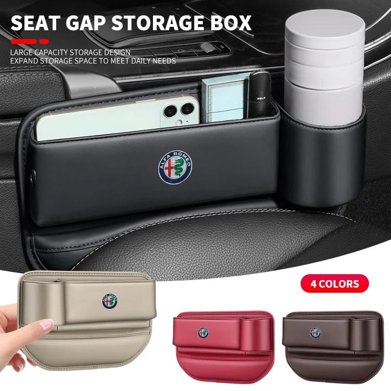 kpaxs9 Car Seat Gap Organizer Multifunction Console Crevice Storage Box For Alfa Romeo GT 147 159 156 166 Giulietta Tonale Volante 8C