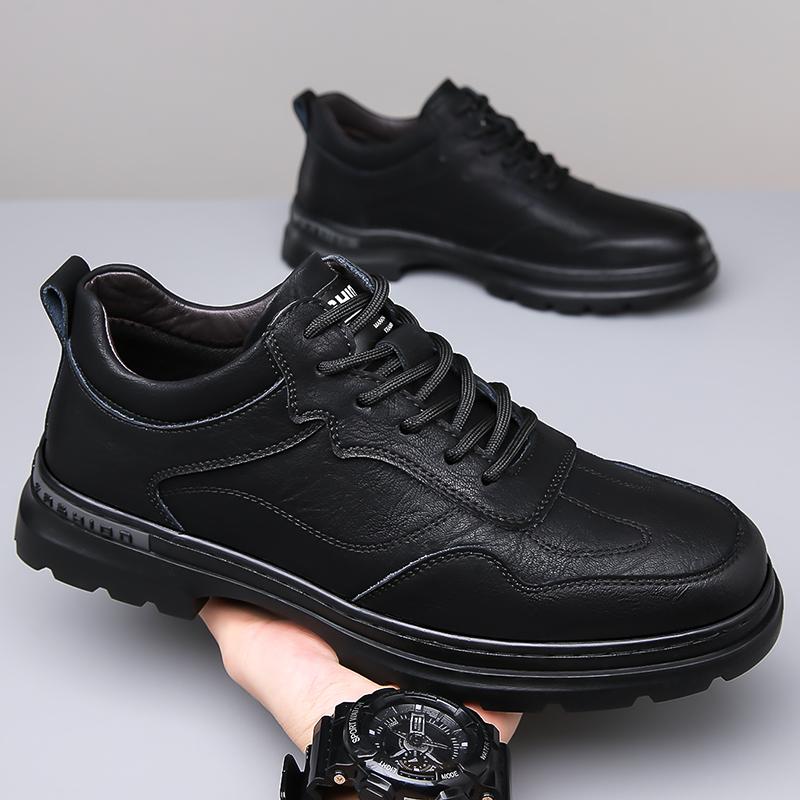 Fashion Leather Men's Casual Shoes Handmade Designer Sneakers Versatile Leisure Walk Shoes New Trend Men's Oxford Shoes Treking