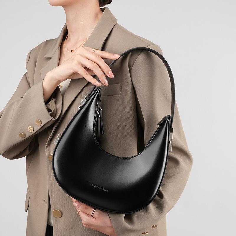 Soft Leather Tote Bag For Women Fashionable And Casual Large Capacity Cowhide Handbag Single Leather Strap Underarm Bag Shoulder Bag