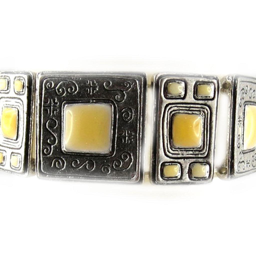 Les Trésors De Lily [E6656] - White 'Anamaya' Designer Bracelet