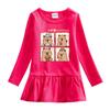 Корейский стиль Детское платье для девочки Мультяшное с рюшами Длинный рукав Сетчатое Принцесса