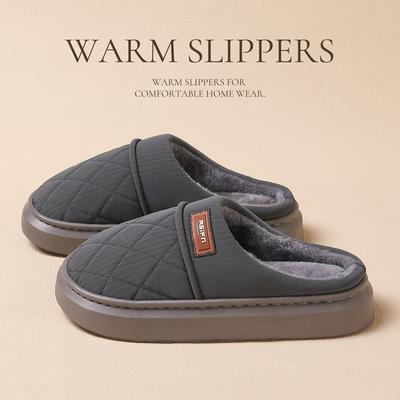 Домашние хлопковые тапочки зимние парные плюшевые теплые и нескользящие зимние плюшевые утолщенные хлопковые швабры зимние