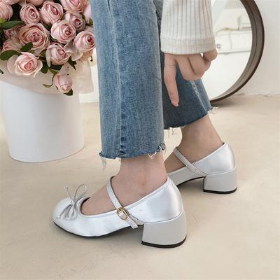 Корейская версия милых туфель Мэри Джейн в сказочном стиле, весенние туфли-лодочки на толстом каблуке в стиле Лолита для ношения с юбкой