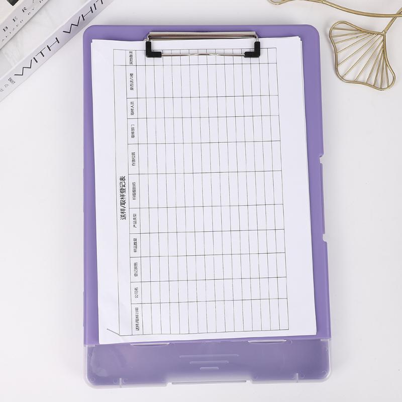 Plastic Storage Clipboard With Metal Clip And Pen Holder For Office School Nurses Field Work