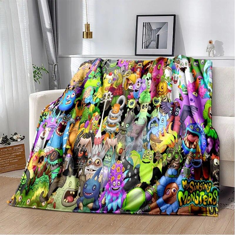 Мягкое плюшевое одеяло «Мои поющие монстры», видеоигра, фланелевое одеяло для гостиной, спальни, кровати, дивана, пикника